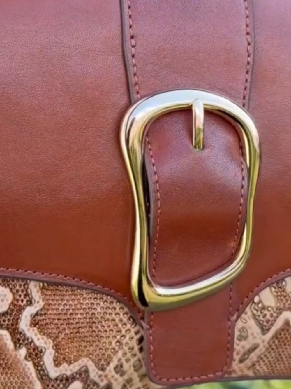 Brahmin Nerida multi Wailua snake embossed leather buckle shoulder bag NWT RARE - Picture 5 of 15
